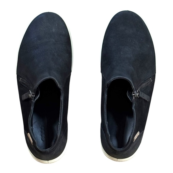 Women’s Ecco Soft 7 Black Suede Side Zip High Top Ankle Sneakers Size EU 39 US 8 - Picture 2 of 8